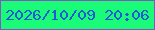 文字の大きさ：4、枠の色：8454c5、背景の色：1afb77、文字の色：2059d7 無料ブログパーツのブログ時計