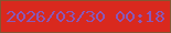 文字の大きさ：1、枠の色：845633、背景の色：d9291e、文字の色：8a58b8 無料ブログパーツのブログ時計