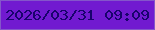 文字の大きさ：5、枠の色：8456ca、背景の色：711ad0、文字の色：19036d 無料ブログパーツのブログ時計