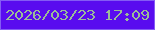 文字の大きさ：5、枠の色：845cf4、背景の色：590cef、文字の色：9bbc97 無料ブログパーツのブログ時計