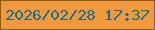 文字の大きさ：4、枠の色：845d22、背景の色：f4983c、文字の色：117290 無料ブログパーツのブログ時計