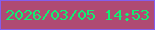 文字の大きさ：4、枠の色：845ded、背景の色：af4a73、文字の色：0ef172 無料ブログパーツのブログ時計