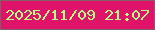 文字の大きさ：1、枠の色：845e65、背景の色：df1369、文字の色：b4fe85 無料ブログパーツのブログ時計