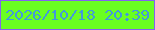 文字の大きさ：3、枠の色：8463f0、背景の色：6aff21、文字の色：429adb 無料ブログパーツのブログ時計