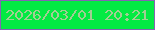 文字の大きさ：4、枠の色：8464b3、背景の色：03ea43、文字の色：a2ce93 無料ブログパーツのブログ時計