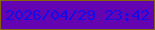 文字の大きさ：4、枠の色：84650e、背景の色：6303b2、文字の色：130cea 無料ブログパーツのブログ時計