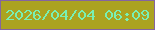 文字の大きさ：5、枠の色：8465a0、背景の色：aba320、文字の色：79f0b3 無料ブログパーツのブログ時計