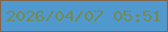 文字の大きさ：2、枠の色：846649、背景の色：5099cf、文字の色：748a51 無料ブログパーツのブログ時計