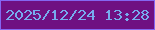 文字の大きさ：4、枠の色：8466f2、背景の色：6f1082、文字の色：77abef 無料ブログパーツのブログ時計