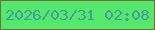 文字の大きさ：3、枠の色：846739、背景の色：52e96d、文字の色：489a9c 無料ブログパーツのブログ時計
