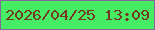 文字の大きさ：3、枠の色：846899、背景の色：45ec64、文字の色：733724 無料ブログパーツのブログ時計