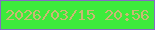 文字の大きさ：3、枠の色：846cc4、背景の色：3deb3b、文字の色：cab873 無料ブログパーツのブログ時計
