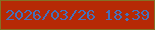 文字の大きさ：5、枠の色：847025、背景の色：b62905、文字の色：4371bb 無料ブログパーツのブログ時計