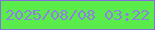 文字の大きさ：5、枠の色：8470dc、背景の色：5aec4a、文字の色：8f7ee6 無料ブログパーツのブログ時計