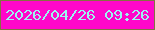 文字の大きさ：4、枠の色：847142、背景の色：ff07ca、文字の色：9cf4f1 無料ブログパーツのブログ時計