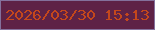 文字の大きさ：1、枠の色：84719c、背景の色：5e2246、文字の色：c4471c 無料ブログパーツのブログ時計