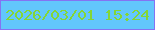 文字の大きさ：4、枠の色：8473f3、背景の色：62c7fc、文字の色：84d635 無料ブログパーツのブログ時計