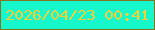 文字の大きさ：4、枠の色：847420、背景の色：16f7cb、文字の色：f3d037 無料ブログパーツのブログ時計