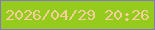 文字の大きさ：5、枠の色：8477c6、背景の色：95cb1d、文字の色：f5ce9b 無料ブログパーツのブログ時計