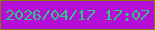 文字の大きさ：5、枠の色：847b04、背景の色：b50fd7、文字の色：2fc67e 無料ブログパーツのブログ時計