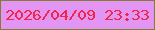 文字の大きさ：4、枠の色：847d31、背景の色：e295f2、文字の色：f12545 無料ブログパーツのブログ時計
