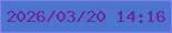 文字の大きさ：5、枠の色：8480f3、背景の色：4c76cd、文字の色：74209e 無料ブログパーツのブログ時計