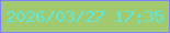 文字の大きさ：2、枠の色：8481fe、背景の色：a1c96f、文字の色：5de9e1 無料ブログパーツのブログ時計