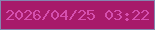 文字の大きさ：2、枠の色：8486af、背景の色：a71a6a、文字の色：d54faf 無料ブログパーツのブログ時計