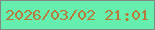 文字の大きさ：2、枠の色：848885、背景の色：66eeaf、文字の色：b77a39 無料ブログパーツのブログ時計