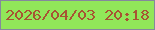文字の大きさ：1、枠の色：84899c、背景の色：91e759、文字の色：a75433 無料ブログパーツのブログ時計