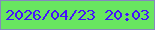 文字の大きさ：4、枠の色：8489bd、背景の色：68e660、文字の色：4513fc 無料ブログパーツのブログ時計