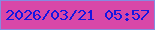 文字の大きさ：5、枠の色：848be0、背景の色：d847a8、文字の色：1516e1 無料ブログパーツのブログ時計