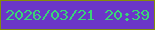 文字の大きさ：5、枠の色：848d09、背景の色：6b36c8、文字の色：3ad477 無料ブログパーツのブログ時計