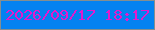 文字の大きさ：2、枠の色：848e90、背景の色：0482f1、文字の色：e31acc 無料ブログパーツのブログ時計
