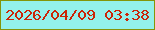 文字の大きさ：2、枠の色：849508、背景の色：93f1ea、文字の色：cb2506 無料ブログパーツのブログ時計