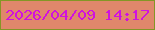 文字の大きさ：4、枠の色：849625、背景の色：e0876b、文字の色：d012df 無料ブログパーツのブログ時計