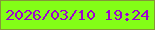 文字の大きさ：3、枠の色：849737、背景の色：83fe17、文字の色：9d02ce 無料ブログパーツのブログ時計