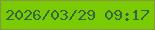 文字の大きさ：1、枠の色：849741、背景の色：7bcb04、文字の色：33683d 無料ブログパーツのブログ時計