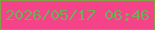 文字の大きさ：2、枠の色：849f46、背景の色：f44389、文字の色：72ae57 無料ブログパーツのブログ時計