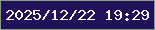 文字の大きさ：3、枠の色：84a175、背景の色：1f125b、文字の色：fefcef 無料ブログパーツのブログ時計