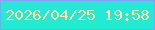 文字の大きさ：5、枠の色：84a1f9、背景の色：23ead5、文字の色：fde5a8 無料ブログパーツのブログ時計