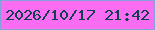 文字の大きさ：5、枠の色：84a2d9、背景の色：fa6cf2、文字の色：11404e 無料ブログパーツのブログ時計