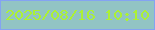 文字の大きさ：4、枠の色：84a3f2、背景の色：92c4c4、文字の色：acf134 無料ブログパーツのブログ時計