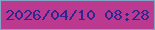 文字の大きさ：4、枠の色：84a4c5、背景の色：bb3a8f、文字の色：2f2790 無料ブログパーツのブログ時計