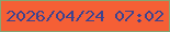 文字の大きさ：2、枠の色：84a573、背景の色：f55f35、文字の色：3e438e 無料ブログパーツのブログ時計