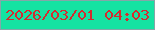 文字の大きさ：1、枠の色：84a6a8、背景の色：15e2a2、文字の色：d42b2f 無料ブログパーツのブログ時計