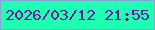 文字の大きさ：4、枠の色：84a6d4、背景の色：1effb3、文字の色：751397 無料ブログパーツのブログ時計