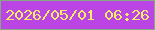 文字の大きさ：3、枠の色：84a880、背景の色：bb45e4、文字の色：feec69 無料ブログパーツのブログ時計