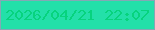 文字の大きさ：5、枠の色：84a8b5、背景の色：23e0a9、文字の色：07d37e 無料ブログパーツのブログ時計