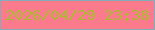 文字の大きさ：1、枠の色：84abb9、背景の色：fb7a8c、文字の色：acb932 無料ブログパーツのブログ時計